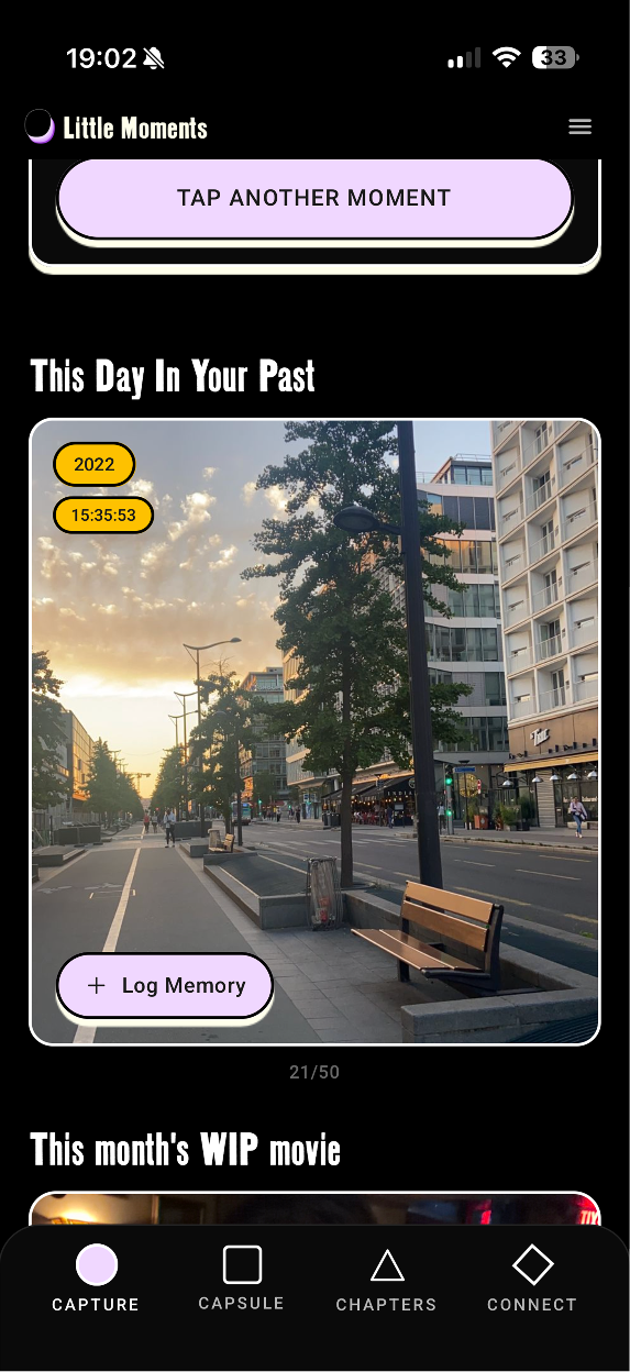 On this day screen